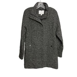 Lucky Brand Wool Pea Coat Full Zip Jacket Women's XS Black Grey